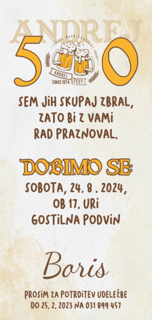 vabilo BEER PIVO amerikanka