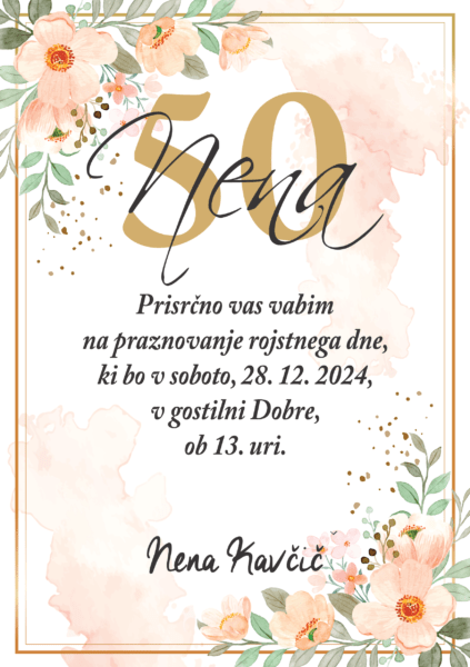 vabilo CVETJE A5