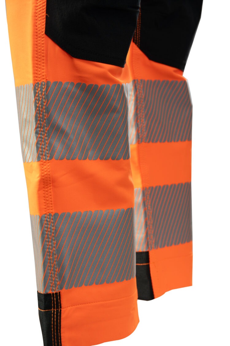 SEVEN KINGS FLASH opozorilne hlače z naramnicami – oranžne (A9OG) Kat. II