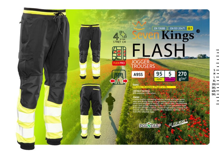 SEVEN KINGS FLASH JOGGER – opozorilne delovne hlače (črno/rumene) Kat. II SEVEN KINGS FLASH JOGGER – opozorilne delovne hlače (črno/rumene) Kat. II