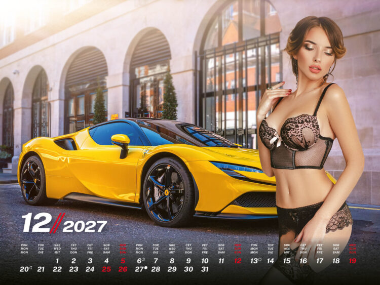 GIRLS & CARS – Stenski koledar 2027