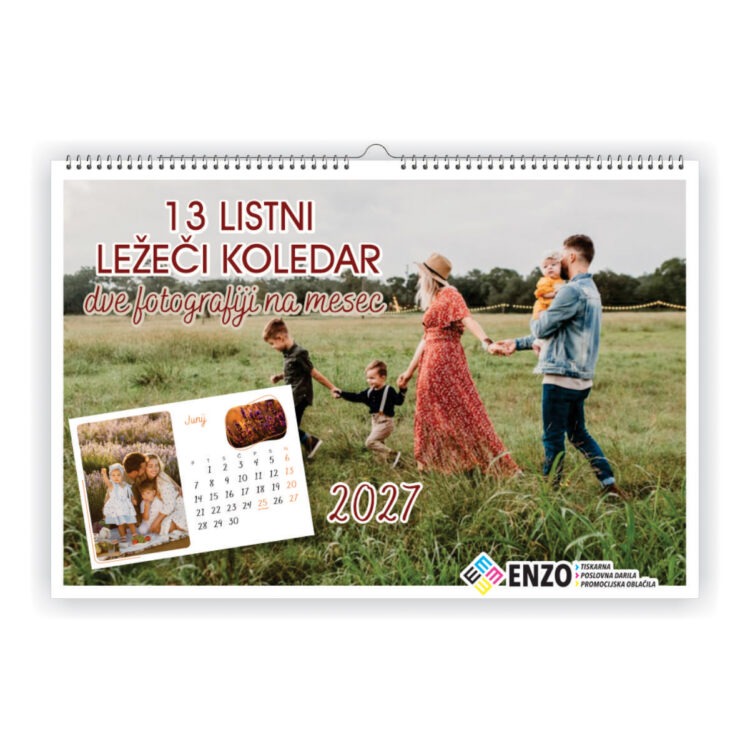 13-listni ležeči foto koledar z dvema fotografijama 13-listni ležeči foto koledar z dvema fotografijama