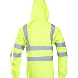 Odsevna dežna jakna FLASH JACKET za gasilce s prikazom personalizacije GASILEC in naziva PGD po želji naročnika.